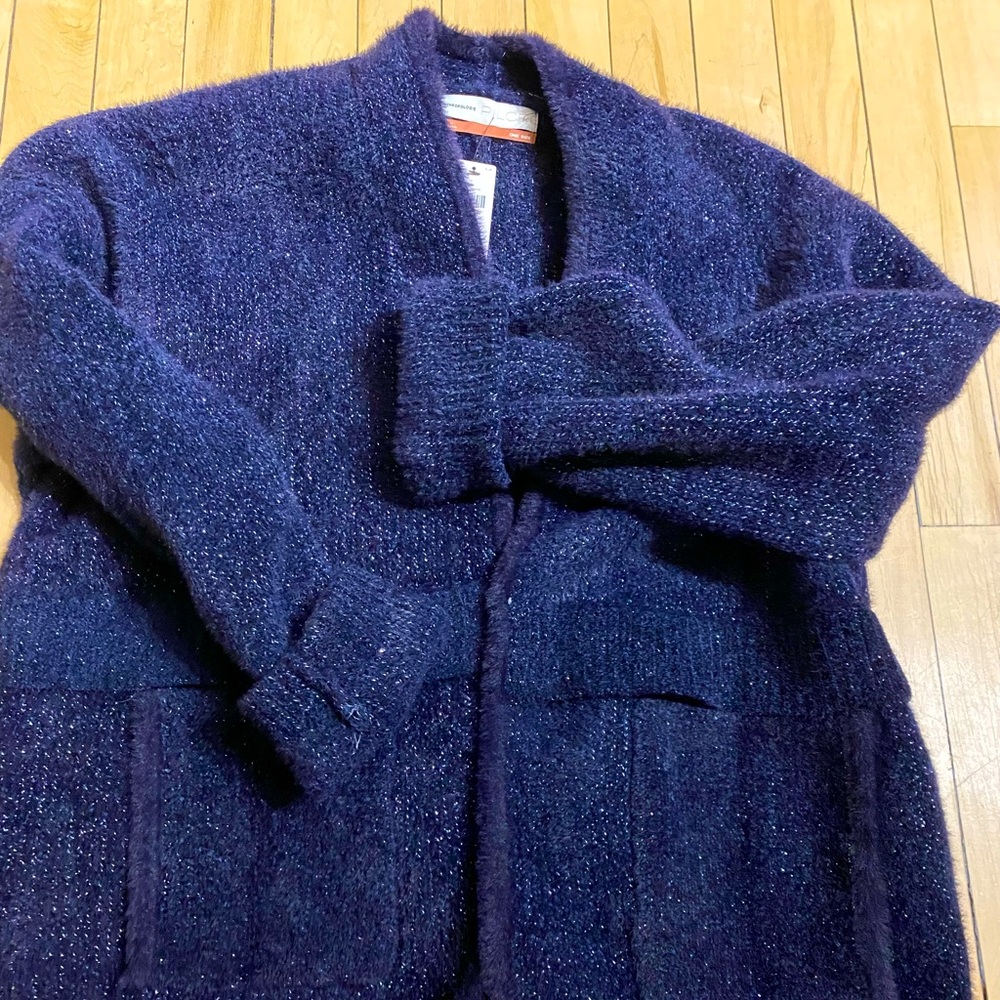 Anthropologie Pilcro metallic sweater with pockets